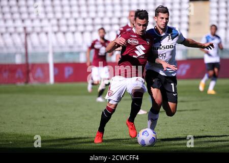 Turin, Italien. September 2020. Alejandro Berenguer von Turin FC während der Serie A Spiel zwischen Turin FC und Atalanta Calcio. Stockfoto