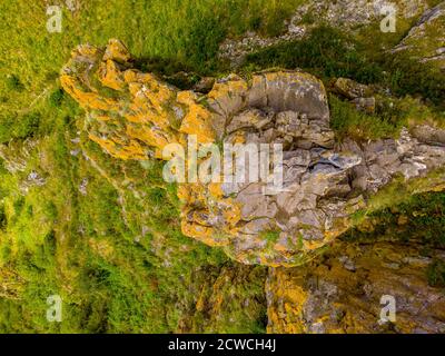 Blauer Katun Fluss und Tschertow palets Altai Berge republik Russland, Luftaufnahme von oben Stockfoto