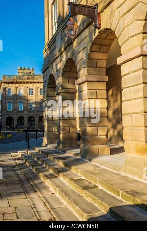 Buxton's frisch renoviertes Crescent and St Ann's Hotel eröffnet wieder 1. Oktober 2020 als The Buxton Crescent Hotel and Health Spa Stockfoto