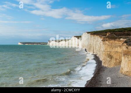 Weiße Kreidefelsen aus Birling Gap East Sussex England Stockfoto