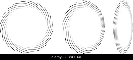 Spiralen, Wirbel, Wirbel in der Perspektive. Spiralförmige Vektorgrafik Stock Vektor