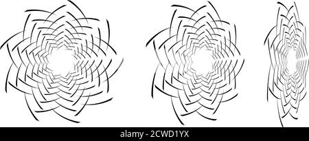 Spiralen, Wirbel, Wirbel in der Perspektive. Spiralförmige Vektorgrafik Stock Vektor