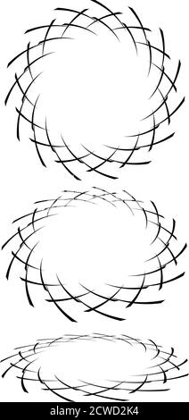 Spiralen, Wirbel, Wirbel in der Perspektive. Spiralförmige Vektorgrafik Stock Vektor