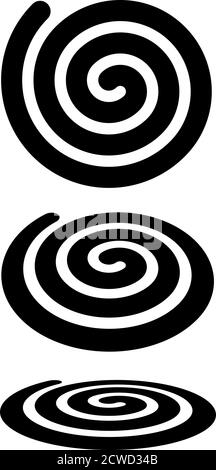 Spiralen, Wirbel, Wirbel in der Perspektive. Spiralförmige Vektorgrafik Stock Vektor