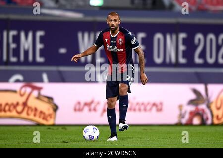 Bologna, Italien - 28 September, 2020: Danilo Larangeira von Bologna FC in Aktion während der Serie A Fußballspiel zwischen Bologna FC und Parma Calcio. FC Bologna gewann 4-1 gegen Parma Calcio. Kredit: Nicolò Campo/Alamy Live Nachrichten Stockfoto