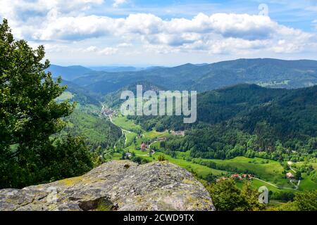 Blick auf das kleine Wiesental Walley vom Mt.Belchen Stockfoto