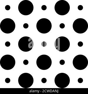 5x5 Kreise Punkte Variation Design. Gepunktete Flecken, Sommersprossen. Kreise Gitter und Netz Stock Vektor