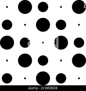 5x5 Kreise Punkte Variation Design. Gepunktete Flecken, Sommersprossen. Kreise Gitter und Netz Stock Vektor