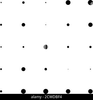 5x5 Kreise Punkte Variation Design. Gepunktete Flecken, Sommersprossen. Kreise Gitter und Netz Stock Vektor