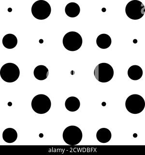 5x5 Kreise Punkte Variation Design. Gepunktete Flecken, Sommersprossen. Kreise Gitter und Netz Stock Vektor