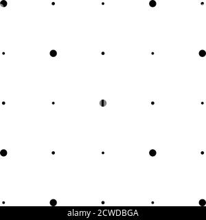 5x5 Kreise Punkte Variation Design. Gepunktete Flecken, Sommersprossen. Kreise Gitter und Netz Stock Vektor