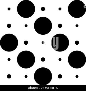 5x5 Kreise Punkte Variation Design. Gepunktete Flecken, Sommersprossen. Kreise Gitter und Netz Stock Vektor