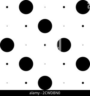 5x5 Kreise Punkte Variation Design. Gepunktete Flecken, Sommersprossen. Kreise Gitter und Netz Stock Vektor
