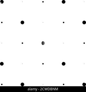 5x5 Kreise Punkte Variation Design. Gepunktete Flecken, Sommersprossen. Kreise Gitter und Netz Stock Vektor