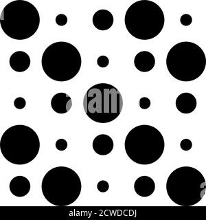 5x5 Kreise Punkte Variation Design. Gepunktete Flecken, Sommersprossen. Kreise Gitter und Netz Stock Vektor