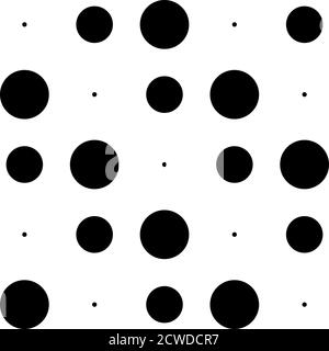 5x5 Kreise Punkte Variation Design. Gepunktete Flecken, Sommersprossen. Kreise Gitter und Netz Stock Vektor
