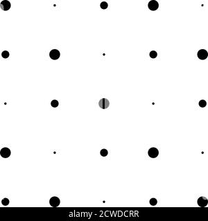 5x5 Kreise Punkte Variation Design. Gepunktete Flecken, Sommersprossen. Kreise Gitter und Netz Stock Vektor