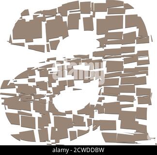 Farbiger Kleinbuchstabe /a/ mit zerbrochener, zerbrochener, zerbrochener Wirkung Stock Vektor