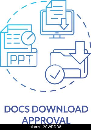 Symbol für das Genehmigungskonzept für Dokumente herunterladen Stock Vektor