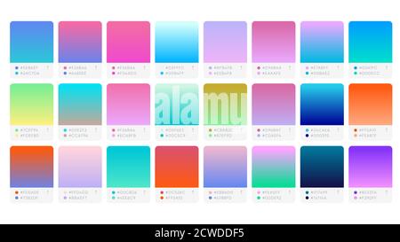Farbpalette Katalogbeispiele Verlauf in RGB oder HEX Stock Vektor