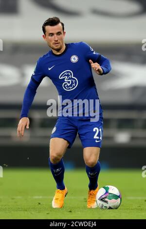 Tottenham Hotspur Stadium, London, Großbritannien. September 2020. English Football League Cup, Carabao Cup, Tottenham Hotspur versus Chelsea; Ben Chilwell of Chelsea Credit: Action Plus Sports/Alamy Live News Stockfoto