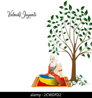 Ramanya Text in hindi geschrieben, was Episches Buch von ramayana bedeutet. Vektor-Illustration von Valmiki Jayanti, EINEM mythologischen Volk von Ramayana. Banner oder Po Stock Vektor