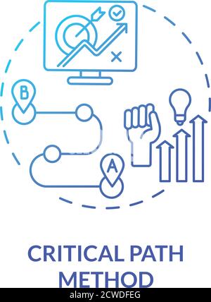 Symbol für das Konzept der Methode des kritischen Pfads Stock Vektor