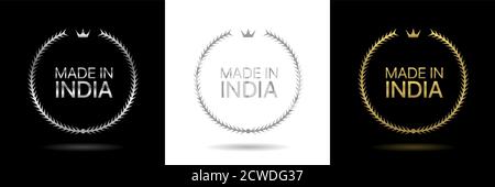 Made in India Kranz Ikonen Stock Vektor
