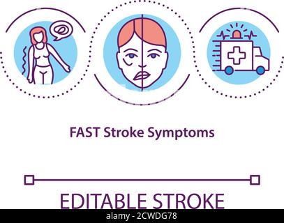 Symbol FÜR DAS Konzept „SYMPTOME EINES SCHNELLEN Schlaganfalls“ Stock Vektor