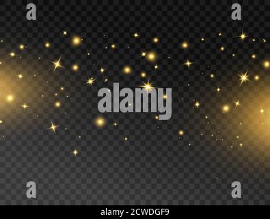 Leuchtrahmen. Goldenes Glitzer-Banner. Weihnachtliches leuchtendes Design. Luxuriöse Grußkarte mit Goldpartikel-Effekt. Hintergrund der Feier. Funkelnd Stock Vektor