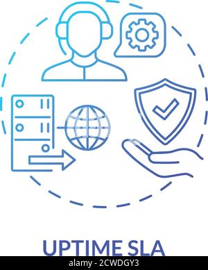 Symbol für das Uptime SLA-Konzept Stock Vektor
