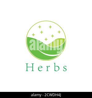 Kräuterblatt 3d Logo Vektor Stock Vektor