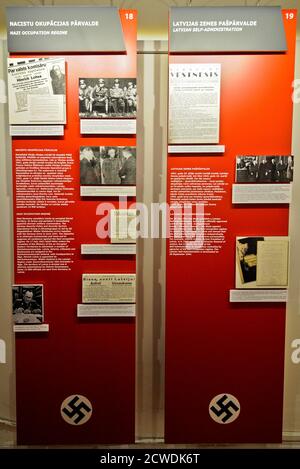 Museum der Okkupation Lettlands: Panel des NS-Besatzungsregimes, Riga Stockfoto