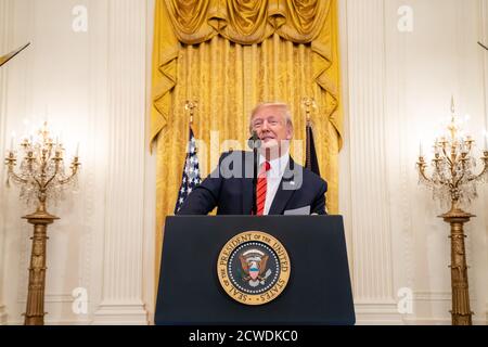 WASHINGTON DC, USA - 27. Februar 2020 - Präsident Donald J Trump hält Bemerkungen bei einem Empfang des African American History Month Donnerstag, 27. Februar 20 Stockfoto