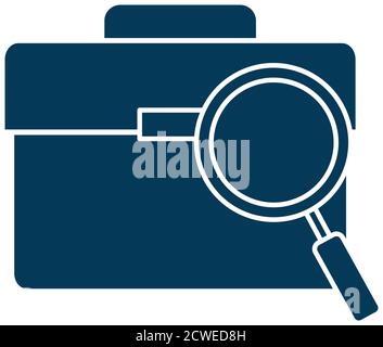 lupe mit Datei Silhouette Stil Symbol Vektor-Design Stock Vektor