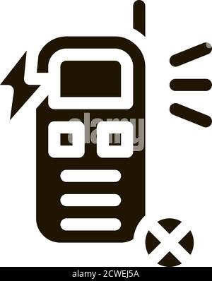Symbol Für Gebrochenes Telefon Vektor Glyphe Illustration Stock Vektor