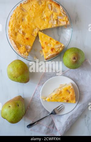 Süße hausgemachte Vanillebirne Pie Stockfoto