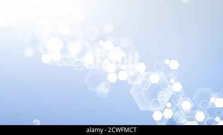 Sechseckige abstrakt Hintergrund. Grosse Daten Visualisierung. Globales Netzwerk Verbindung. Medizin, Technik, Wissenschaft Hintergrund. Vector Illustration. Stock Vektor