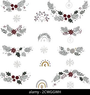 Weihnachten Graphic Elements Hand Gezeichnet Vektor Stock Vektor