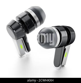 Allgemeiner bluetooth-Kopfhörer, weiß isoliert. 3D-Illustration. Stockfoto