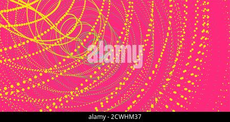 Array mit dynamischen Partikeln. Swirl mit angeschlossenen Punkte. Abstrakte Wissenschaft oder Technologie Hintergrund. 3D-Vektor Illustration. Stock Vektor