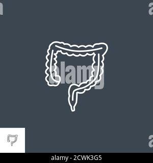Symbole Für Die Vektorlinie Des Darms Stock Vektor
