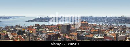 Istanbul Panoramablick auf das Goldene Horn, Türkei Stockfoto