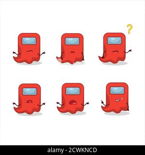 Cartoon Charakter des Geistes unter uns rot mit welchem Ausdruck Stock Vektor