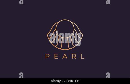 Luxuriöse und elegante goldene Perlmutt-Logo-Vorlage Stock Vektor