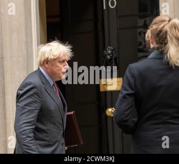 London, Großbritannien. September 2020. Boris Johnson, Premierminister 10 Downing Street, London. Kredit: Ian Davidson/Alamy Live Nachrichten Stockfoto