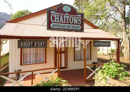 Traditionelle Architektur in Pilgrims Rest, Südafrika eines historischen Gebäudes Stockfoto