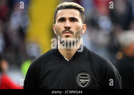 Frankfurt, Deutschland. 19. Sep, 2019. firo: 19.09.2019 Fußball, 2019/2020 Champions League Euro League Europa League: Eintracht Frankfurt - Arsenal London 0: 3 Sead Kolasinac (Arsenal), Portrait Quelle: dpa/Alamy Live News Stockfoto