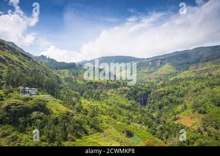 Sri Lanka, Nuwara Eliya, Ramboda, Ramboda Falls Stockfoto
