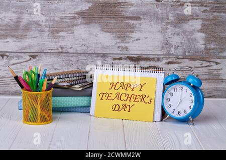 Happy Teacher's Day Konzept. Stockfoto